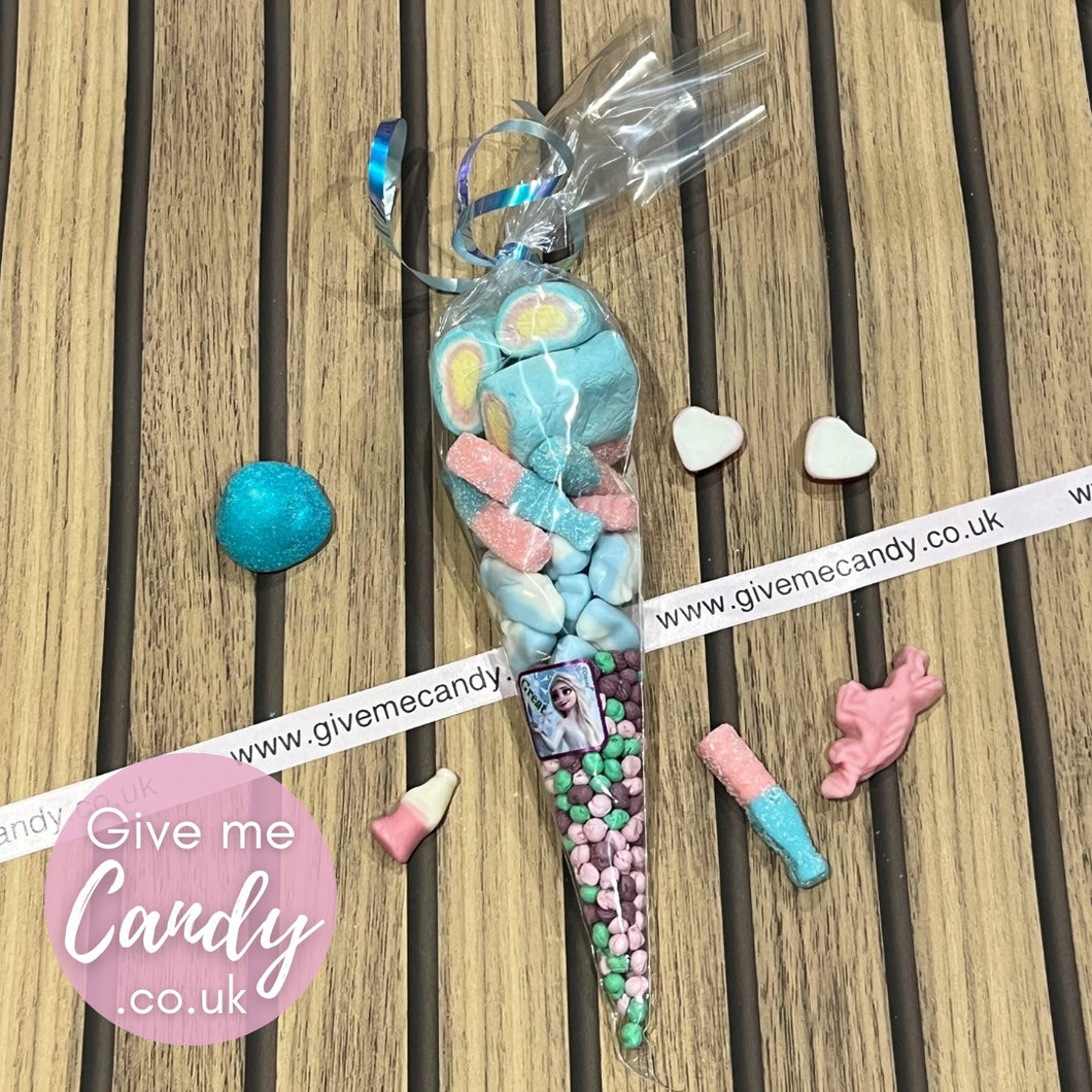 Frozen theme party cones available in 2 sizes